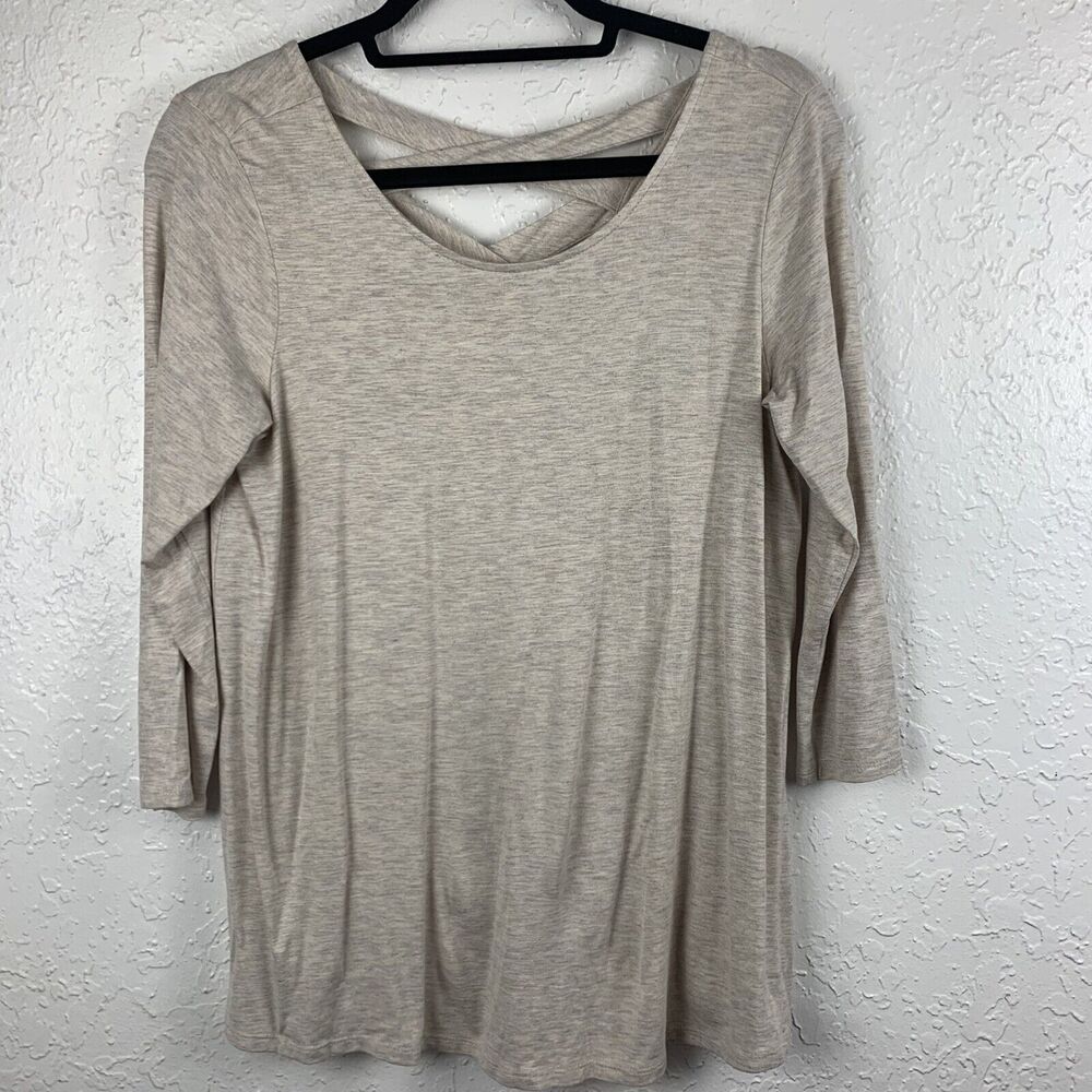 Stitch FixCrescent Kalasia Criss Cross Back Detail Knit Top NWT Small Beige